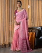 Light Pink Cotton Woven Saree
