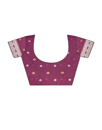 Light Pink Cotton Woven Saree