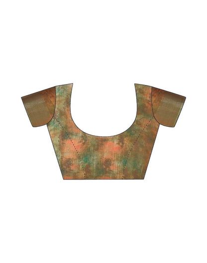 Mehandi Green Linen Printed Saree