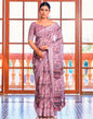 Pink Linen Printed Saree