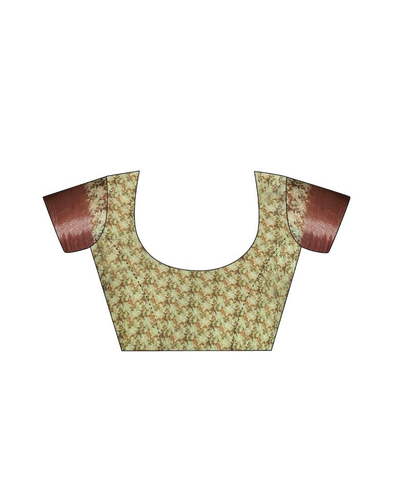 Light Green Linen Printed Saree