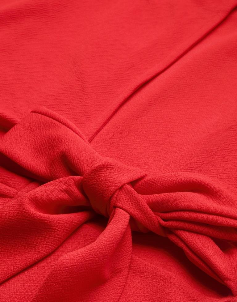 Red Knotted Collar Dress | Sudathi