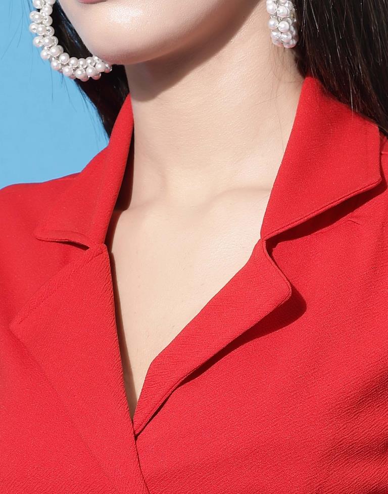 Red Knotted Collar Dress | Sudathi