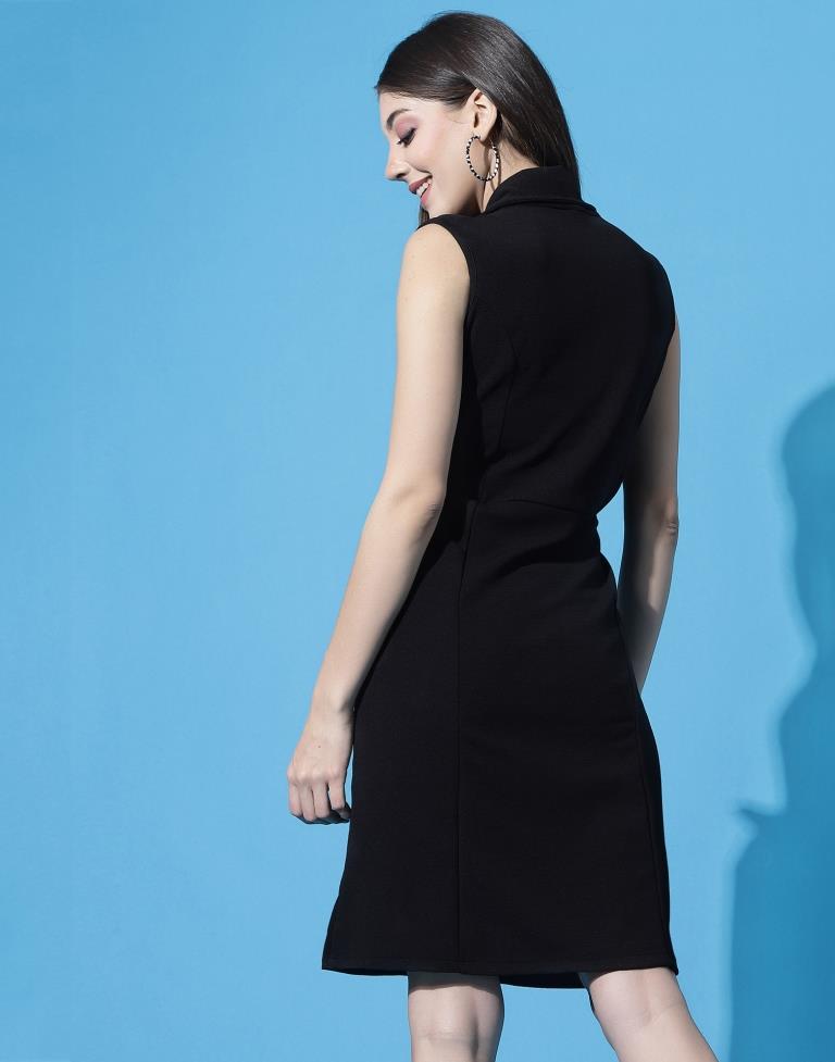 Black Knotted Collar Dress | Sudathi