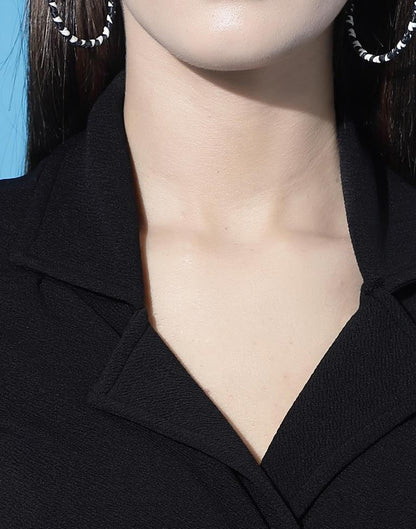 Black Knotted Collar Dress | Sudathi