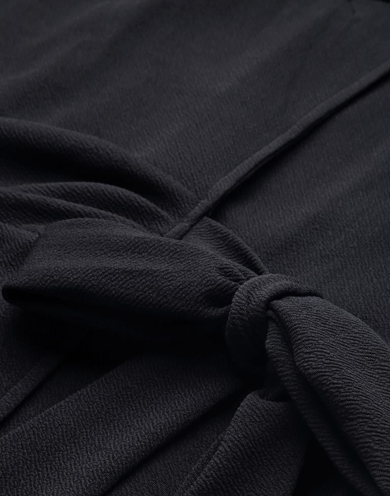 Black Knotted Collar Dress | Sudathi