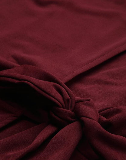 Maroon Knotted Collar Dress | Sudathi