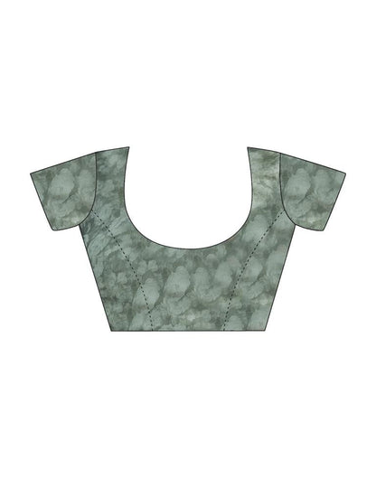 Dusty Green Georgette Printed Saree