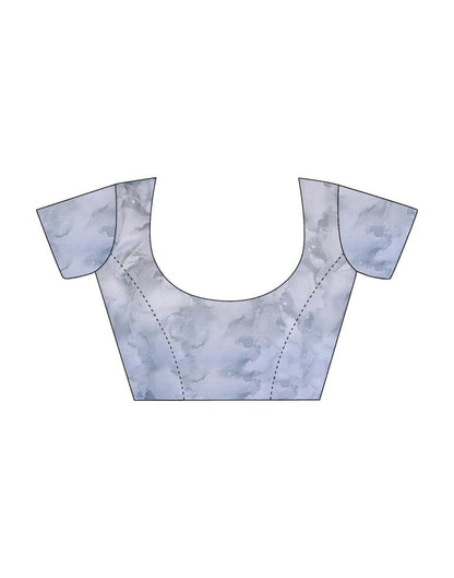 Grey Georgette Printed Saree