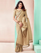 Beige Silk Printed Saree