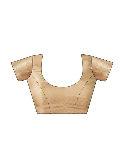 Beige Silk Printed Saree