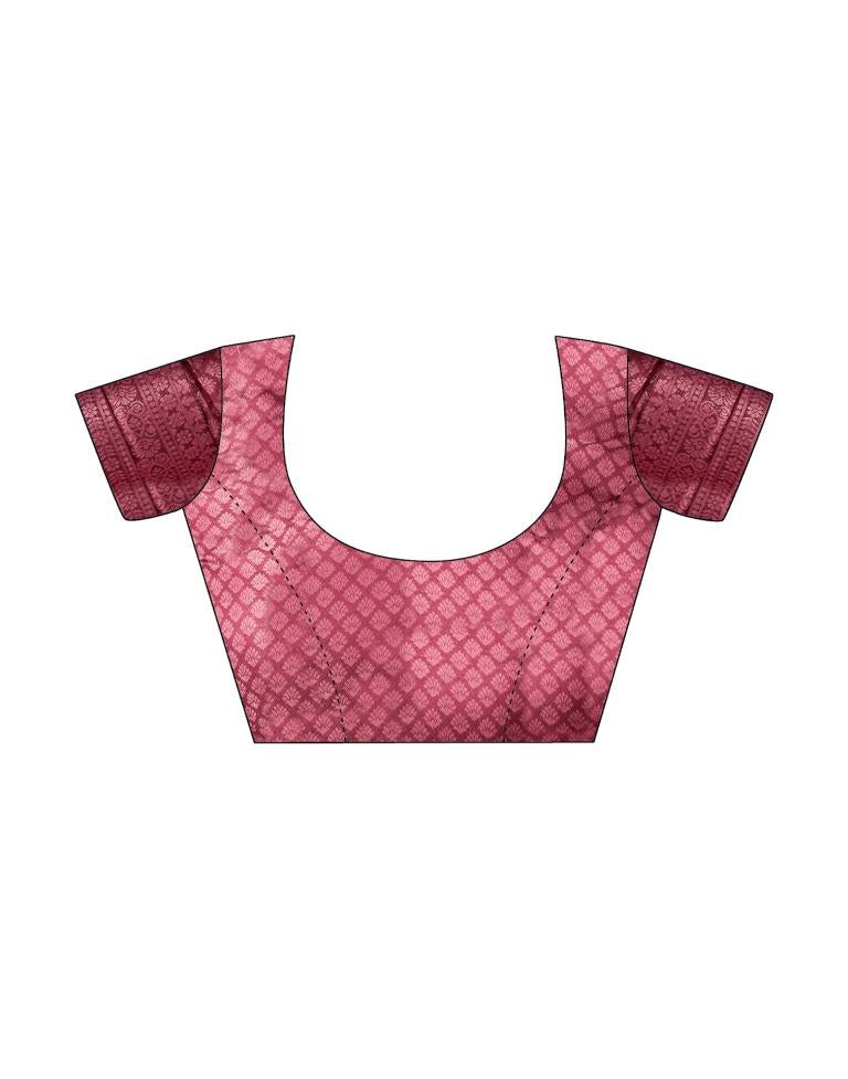 Light Pink Silk Printed Saree