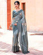 Grey Silk Printed Saree