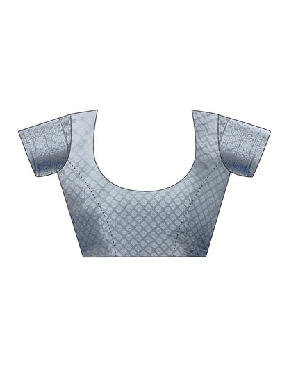 Grey Silk Printed Saree