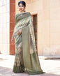 Beige Silk Printed Saree