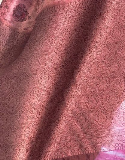 Pink Silk Printed Saree