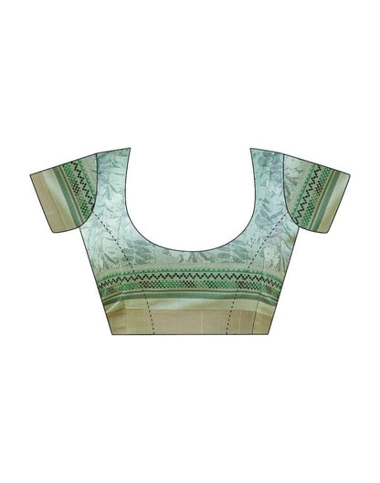 Mint Green Silk Printed Saree