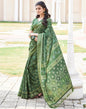 Dark Green Silk Printed Saree