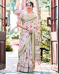 Light Beige Silk Printed Saree