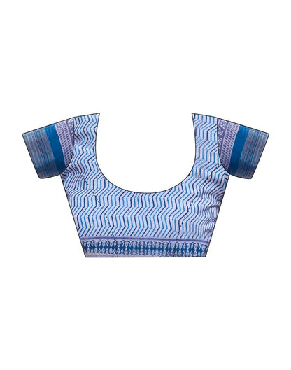 Blue Silk Printed Saree