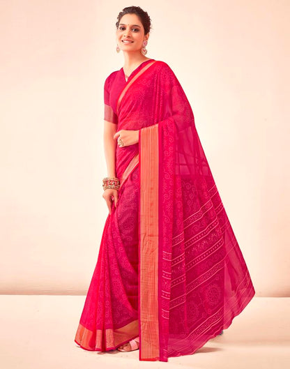 Rani Pink Georgette Bandhani Saree