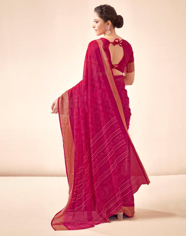 Rani Pink Georgette Bandhani Saree
