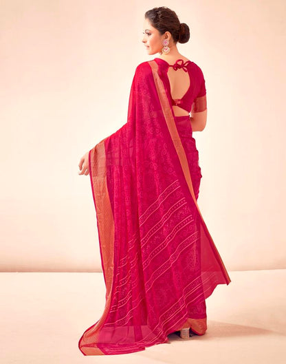 Rani Pink Georgette Bandhani Saree