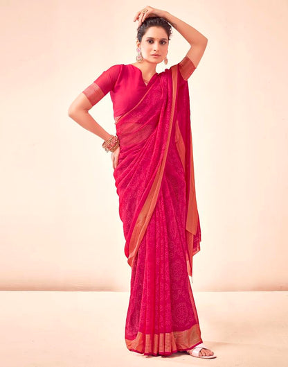 Rani Pink Georgette Bandhani Saree