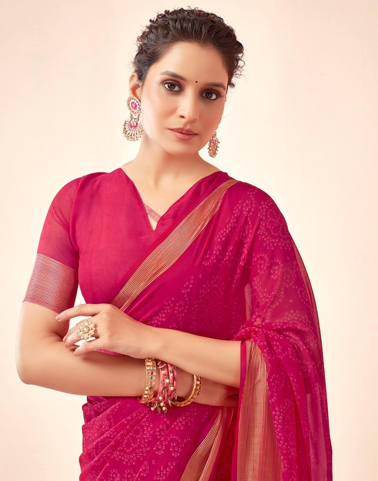 Rani Pink Georgette Bandhani Saree