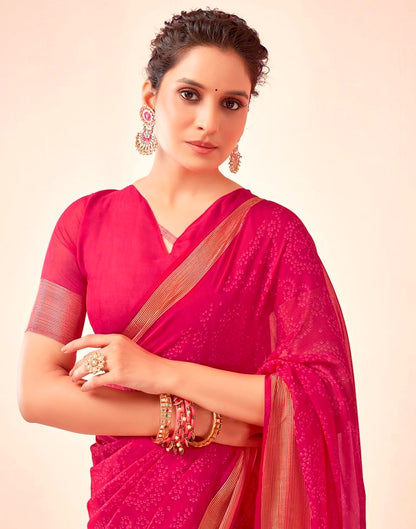 Rani Pink Georgette Bandhani Saree