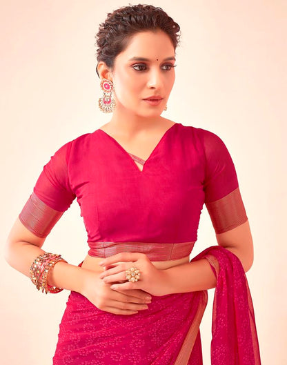 Rani Pink Georgette Bandhani Saree