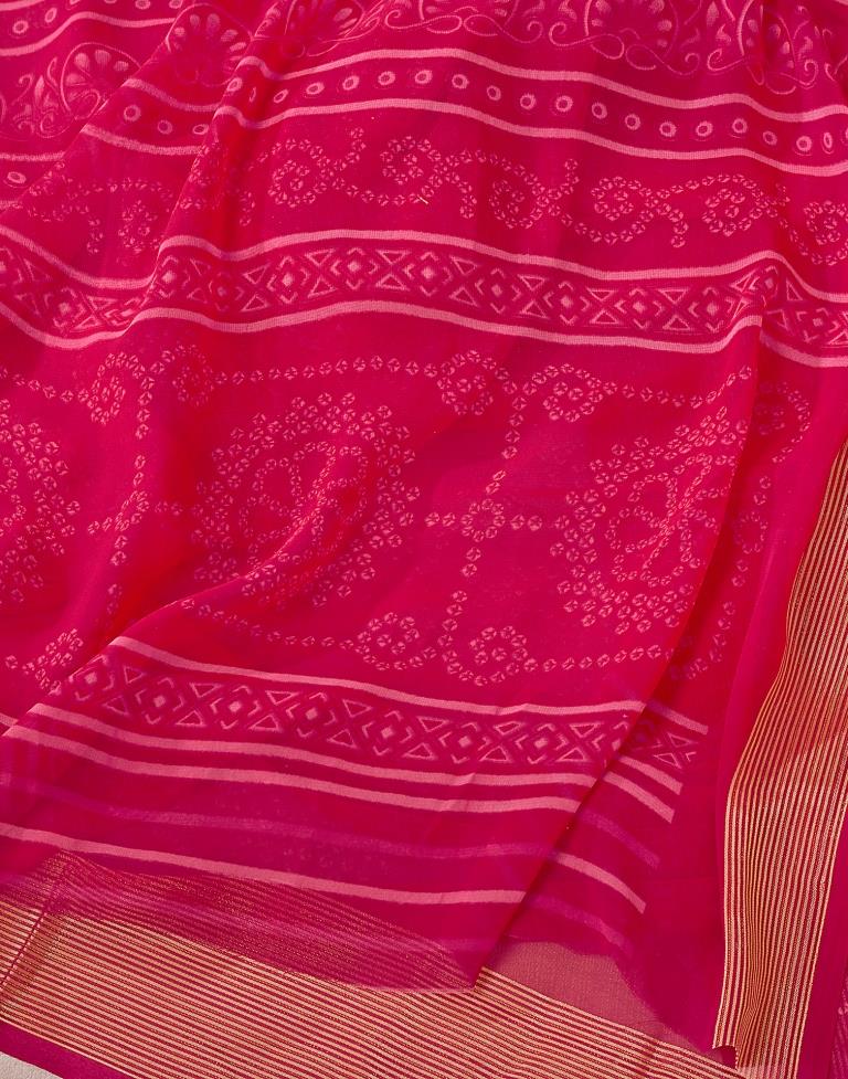 Rani Pink Georgette Bandhani Saree