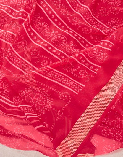 Punch Pink Georgette Bandhani Saree
