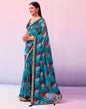 Blue Georgette Printed Saree