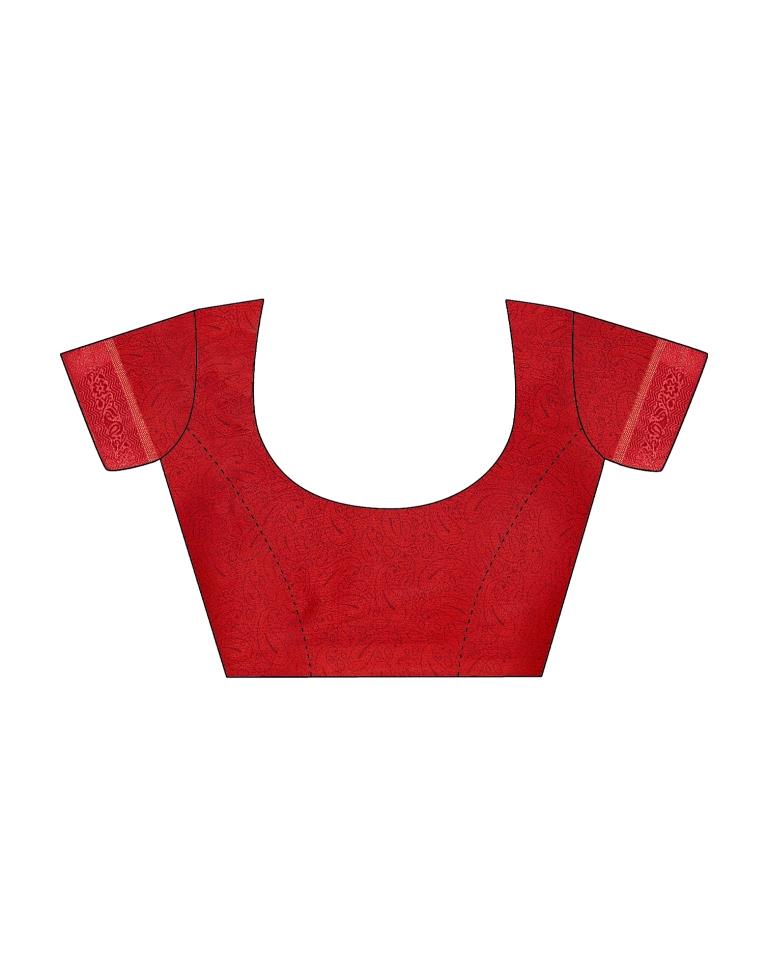 Dark Red Georgette Printed Saree