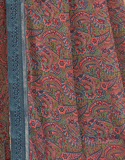 Dark Grey Georgette Printed Saree