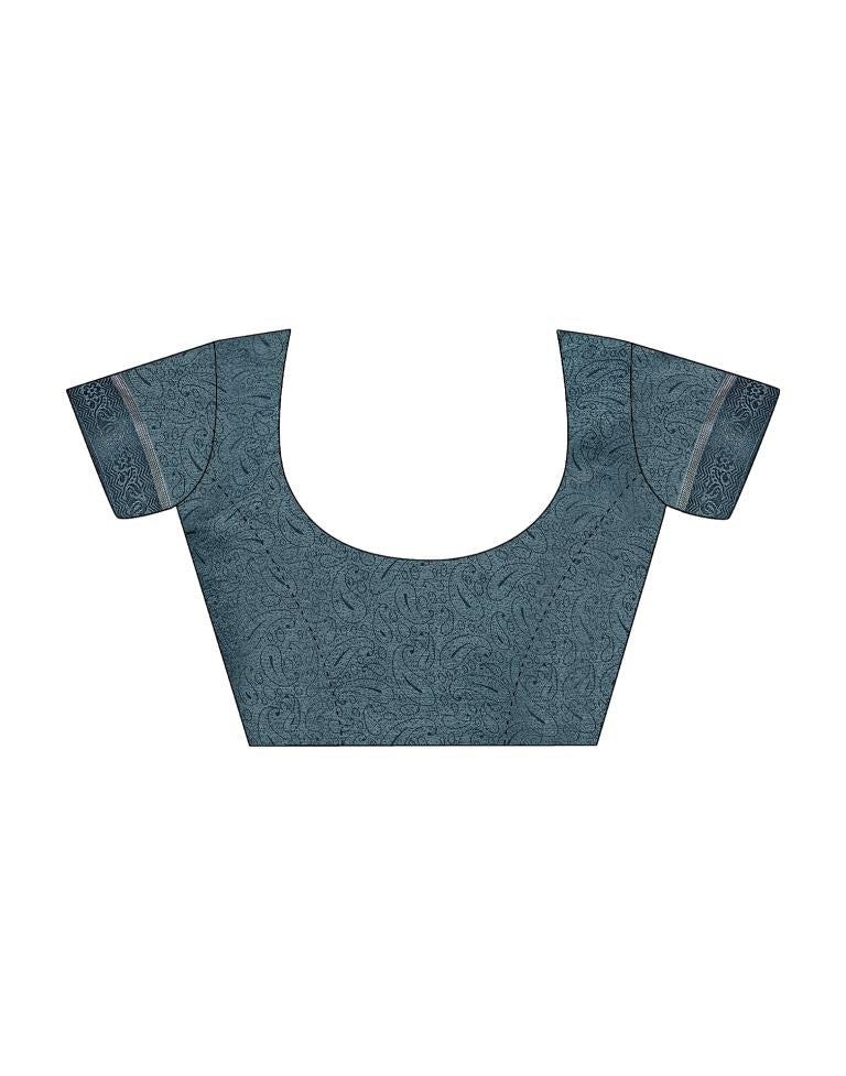 Dark Grey Georgette Printed Saree