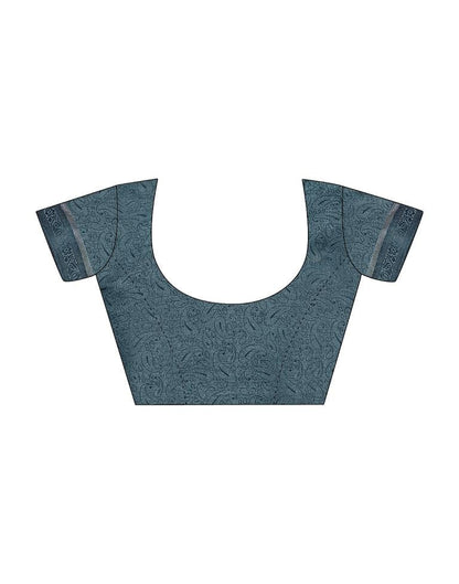 Dark Grey Georgette Printed Saree