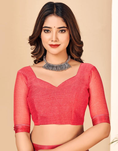 Punch Pink Georgette Printed Saree