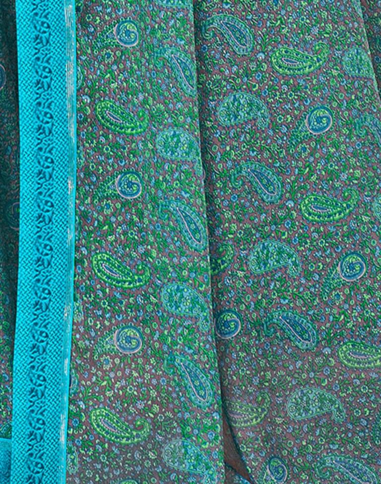 Blue Georgette Printed Saree