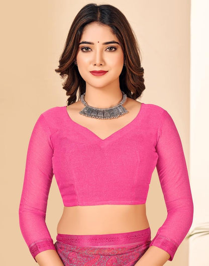 Pink Georgette Printed Saree