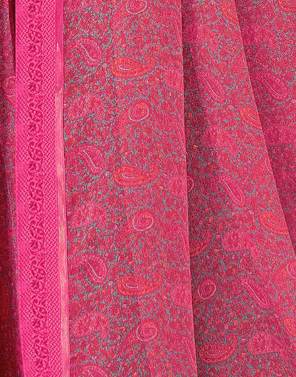 Pink Georgette Printed Saree