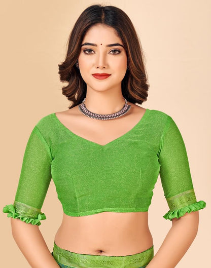 Green Georgette Printed Saree