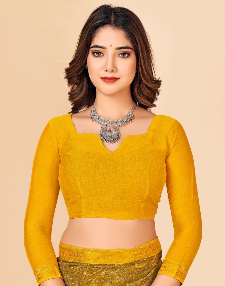 Mustard Yellow Georgette Printed Saree