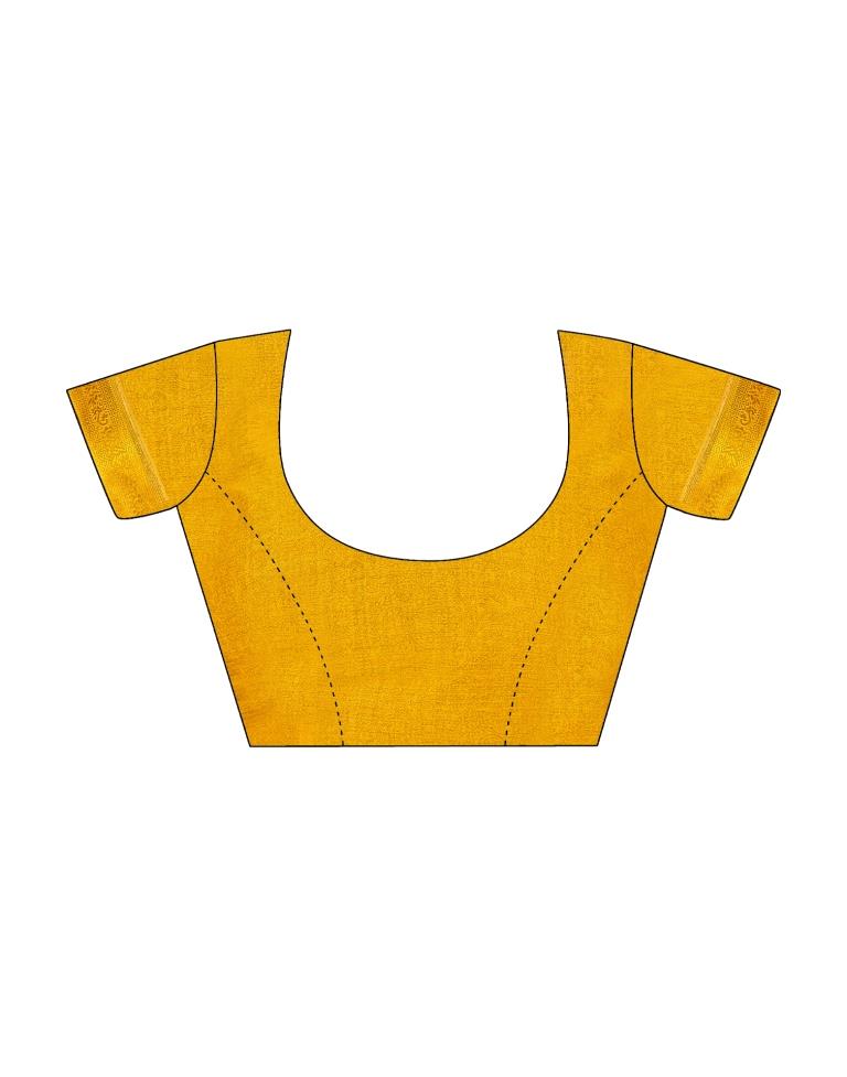 Mustard Yellow Georgette Printed Saree