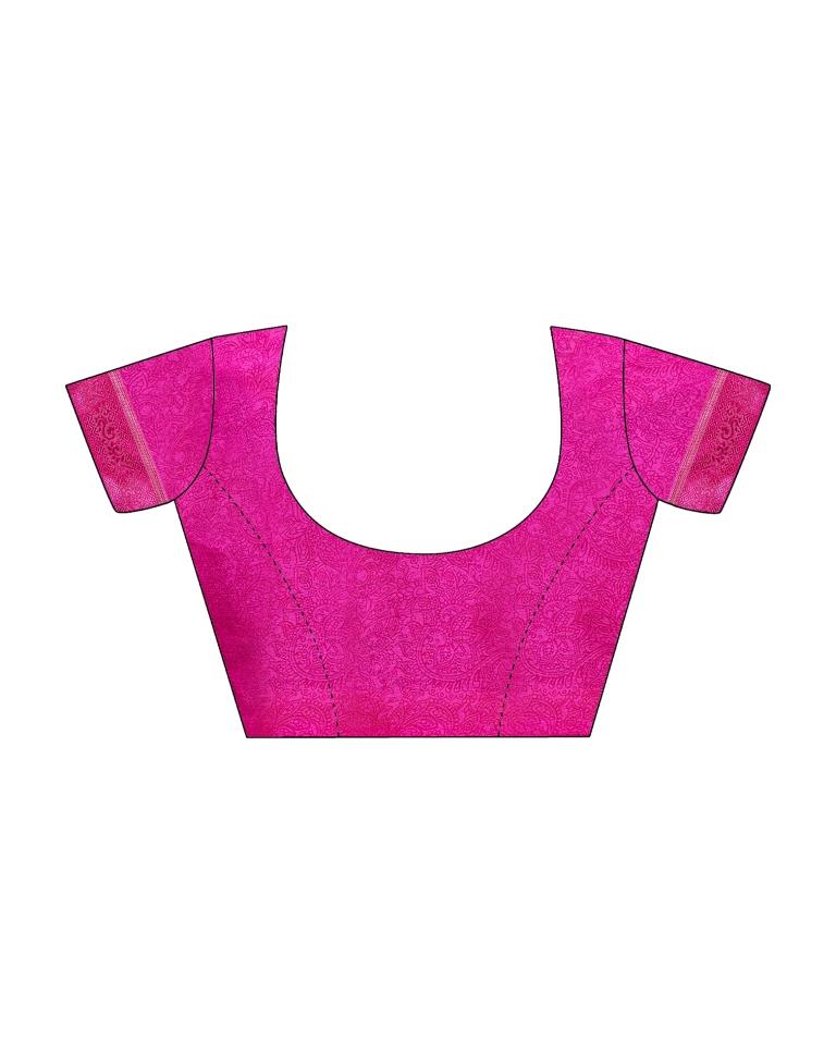Magenta Georgette Printed Saree