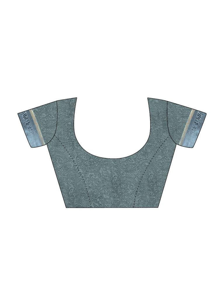 Dusty Green Georgette Printed Saree