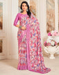 Pink Silk Printed Saree