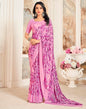 Pink Silk Printed Saree