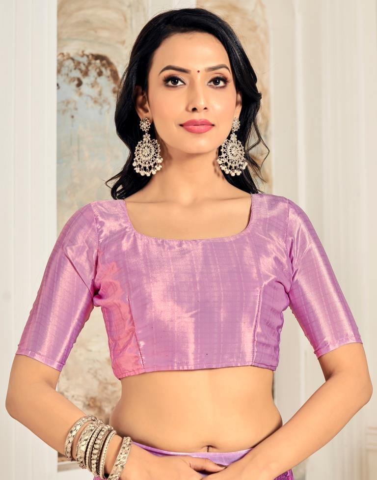 Pink Silk Printed Saree